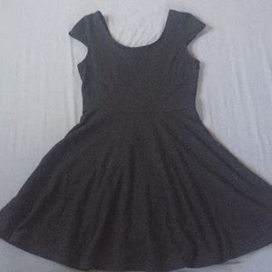 Black, cap sleeve, empire waist dress